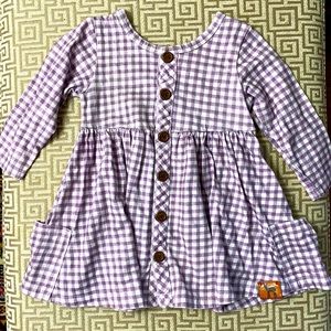 Velvet Fawn purple checker dress size 12-18 month
